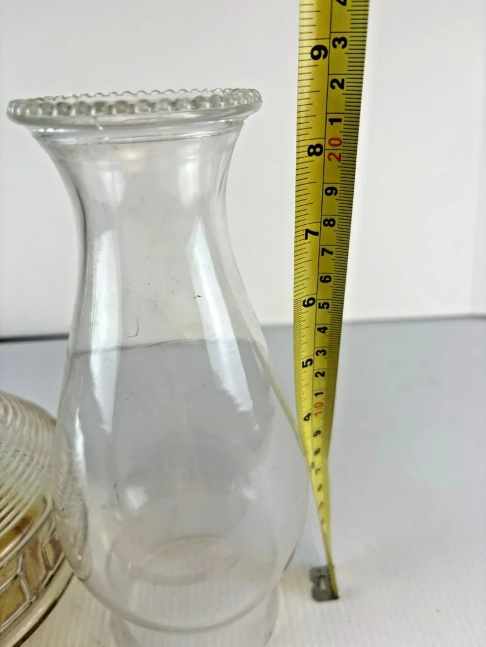 Vintage Lamplight Farms Glass Oil Lamp | Block Ribbed | 70s Farmhouse Decor